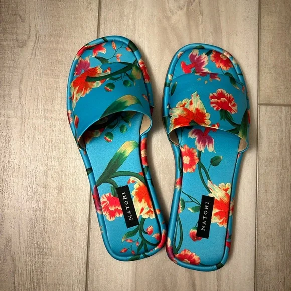 Natori Floral Slide Sandals - size 5 SELLING BOTH TOGETHER - Picture 2 of 8